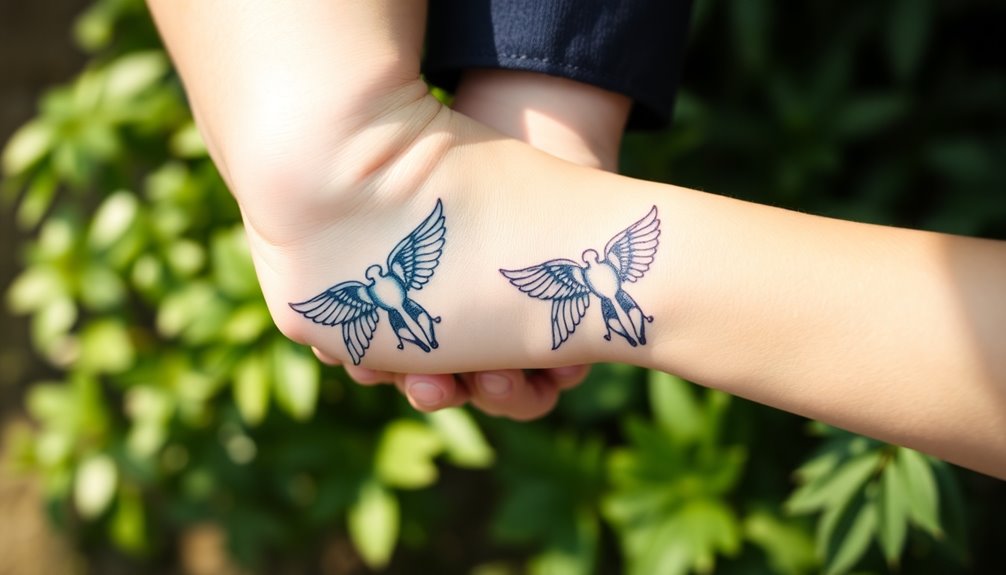 twin flames angel tattoos