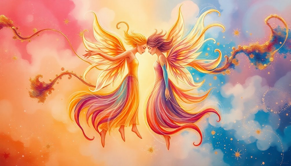 twin flames whimsical art