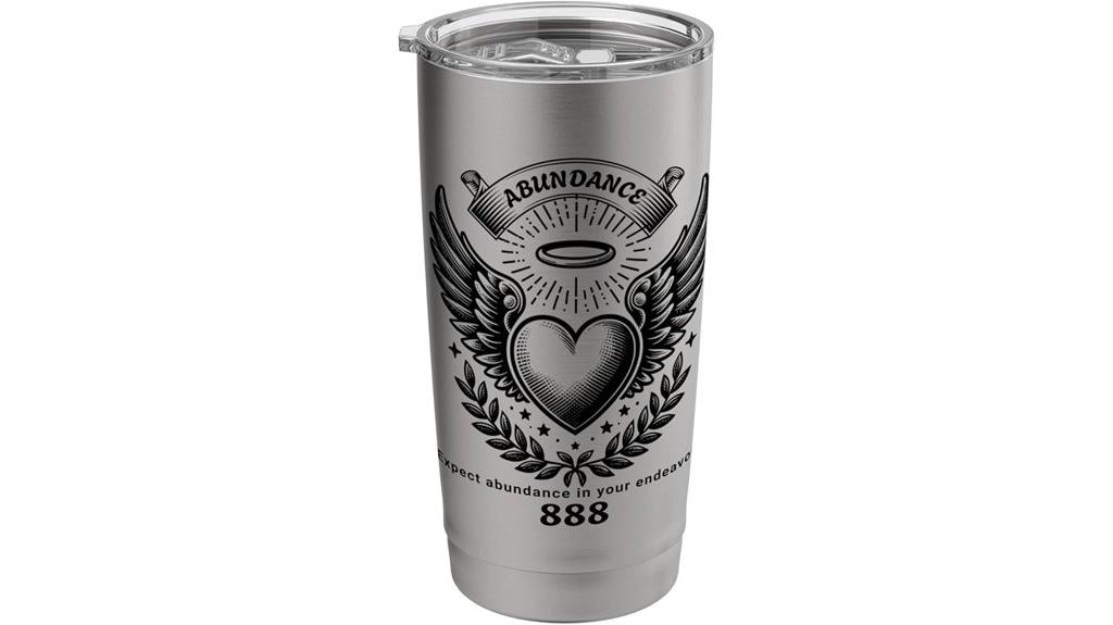 888 angel wings tumbler