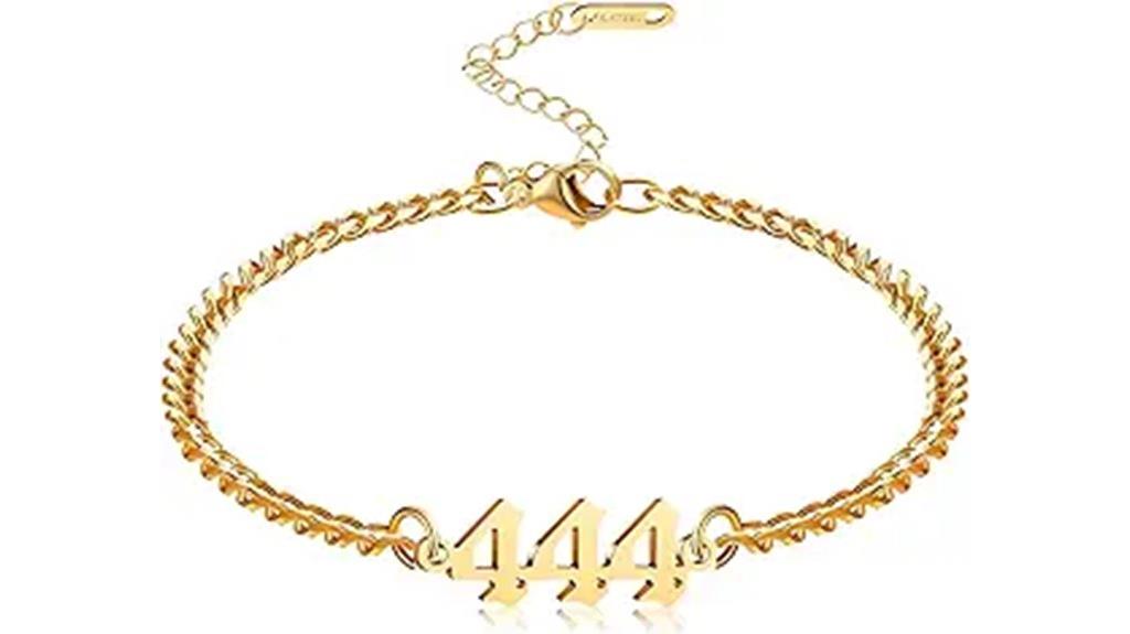 angel anklet with number
