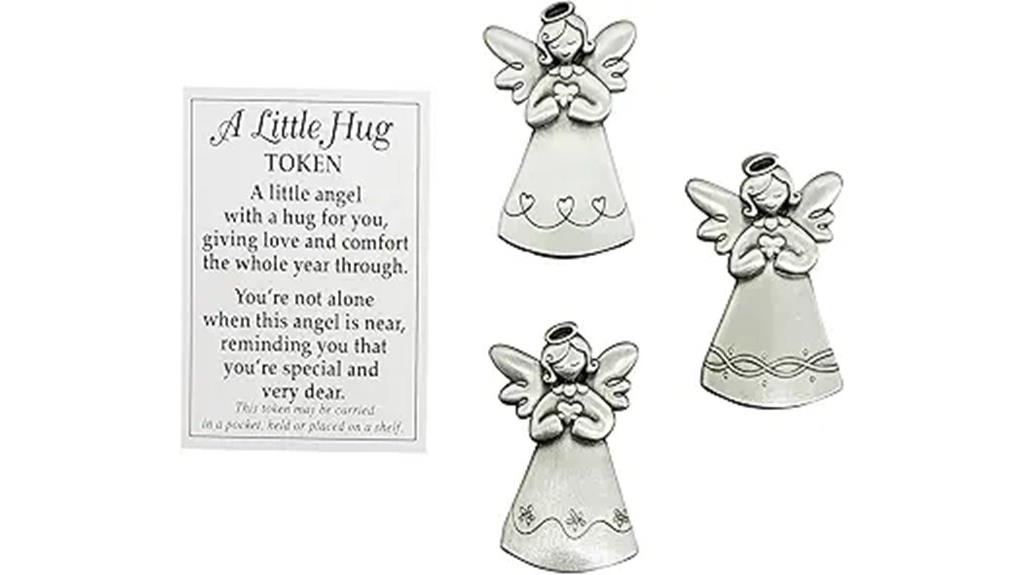 angel charm with prayer