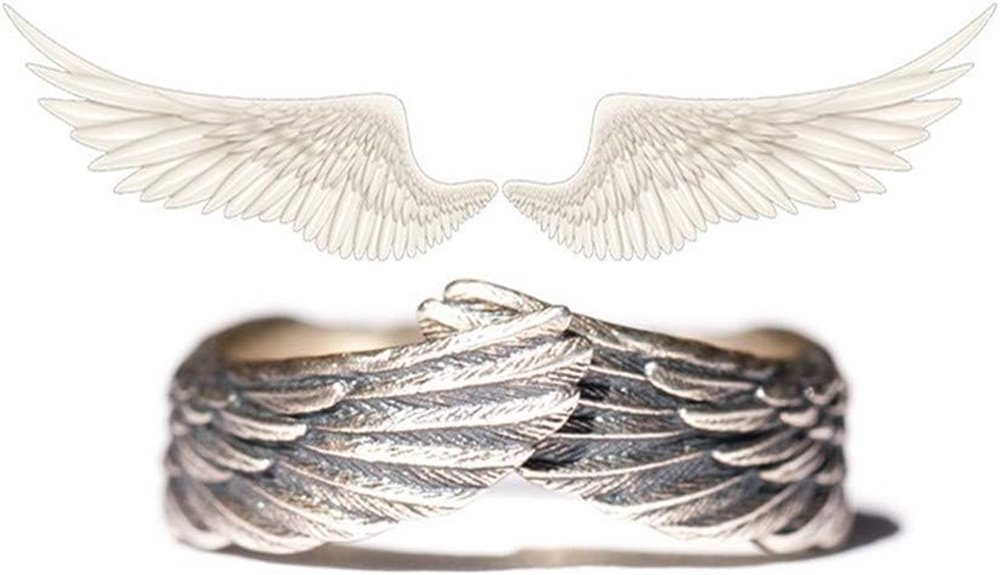 angel feather copper ring