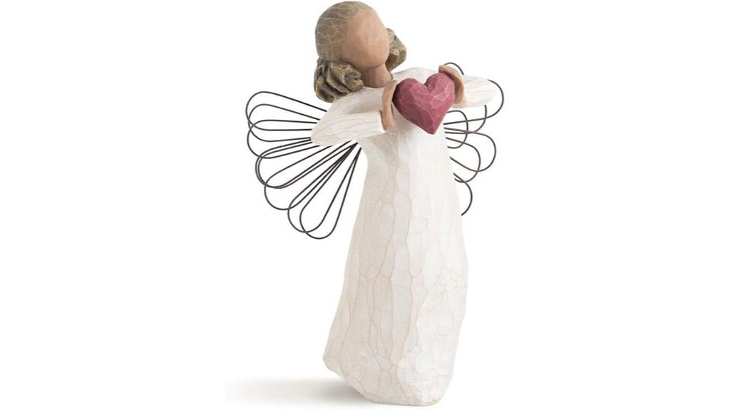 angel holding red heart