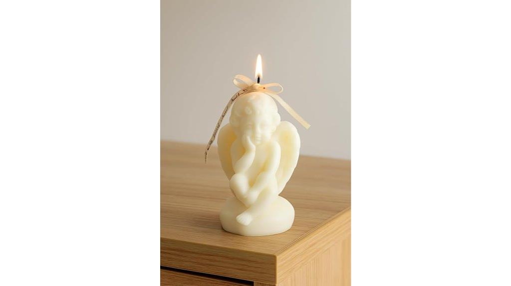 angel shaped white candle