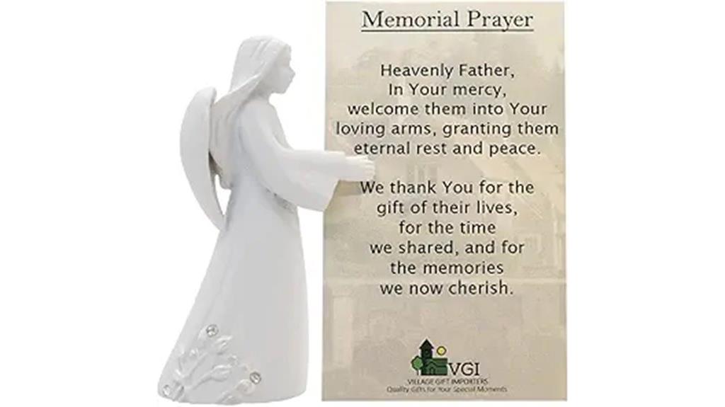 angel statue memorial card stand