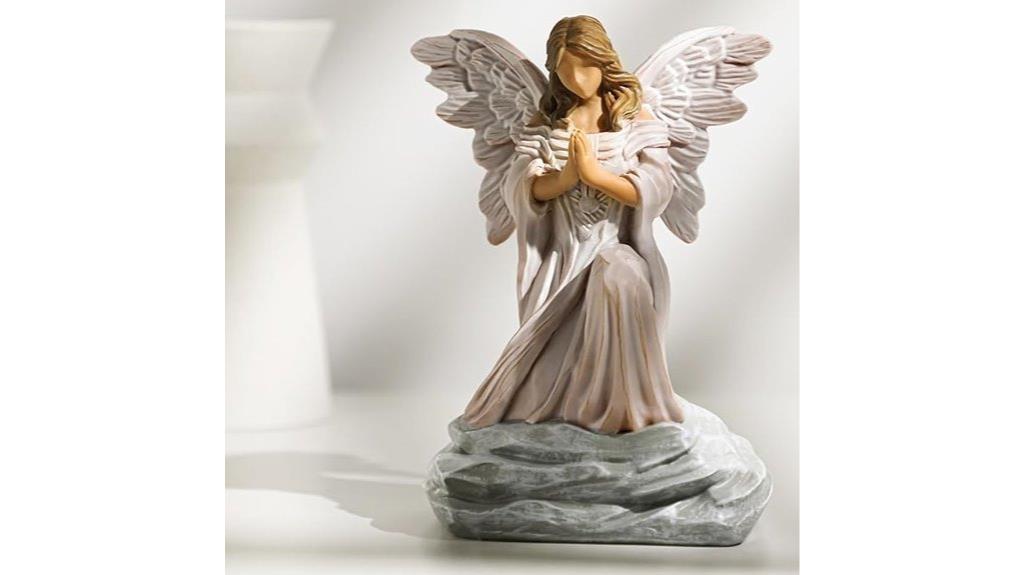 angel statue with praying hands