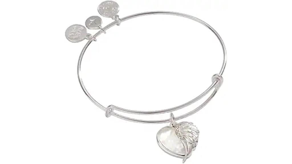 angel wing charm bangle