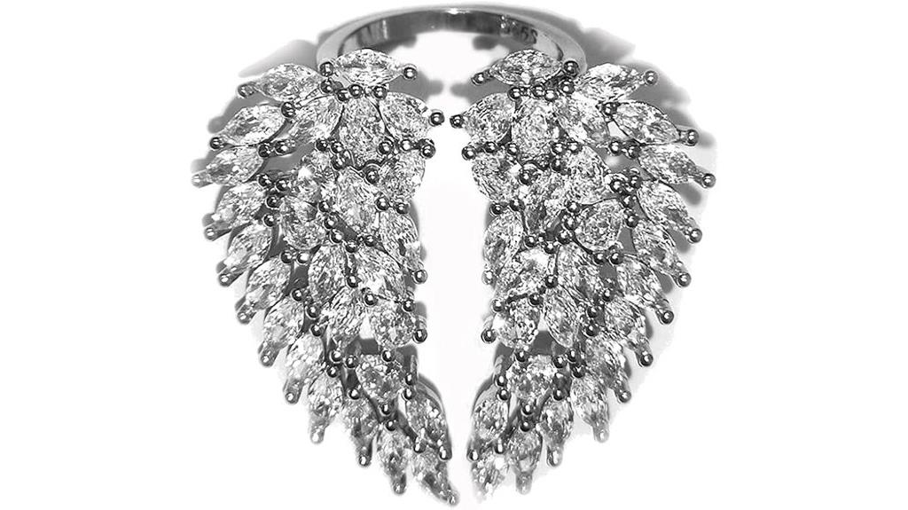 angel wing zirconia ring