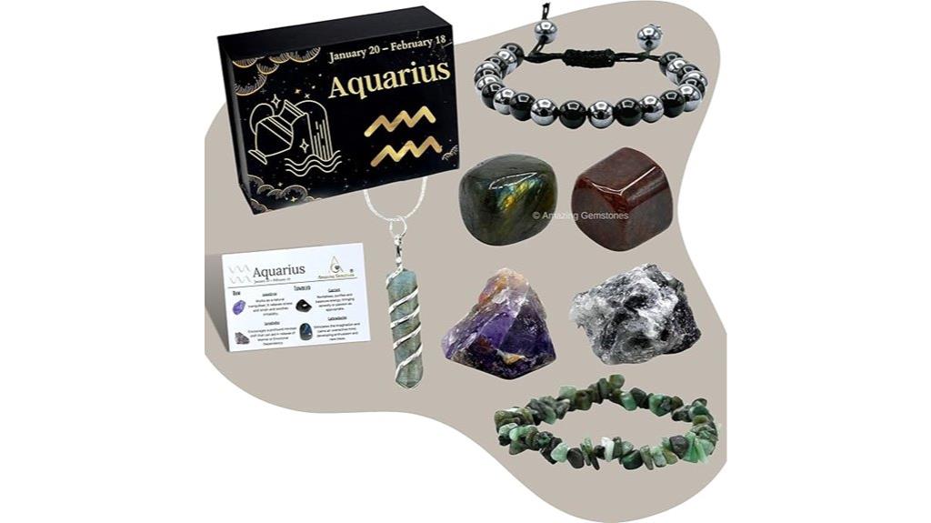 aquarius crystal gift set