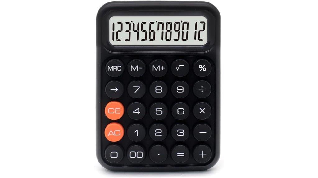 black 12 digit large button calculator