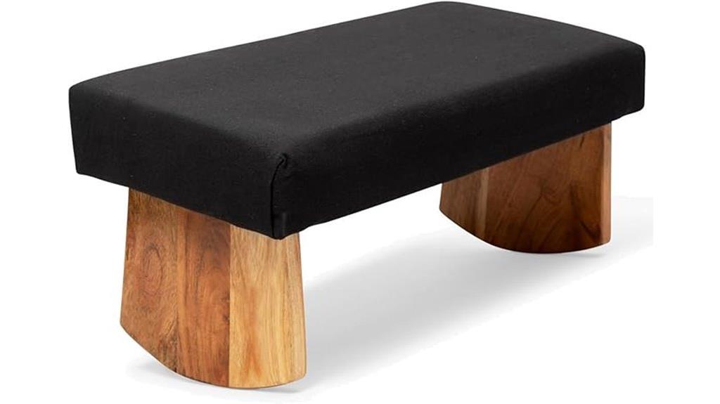 black curved meditation bench