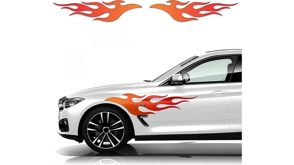 car flame sticker set