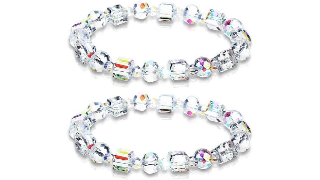 colorful crystal stretch bracelets