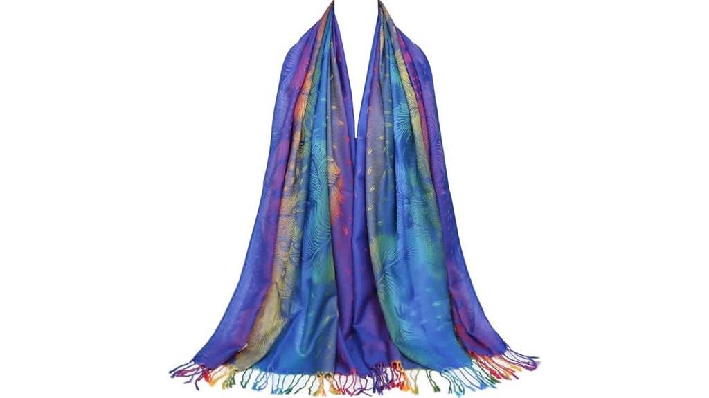 colorful jacquard cotton shawl