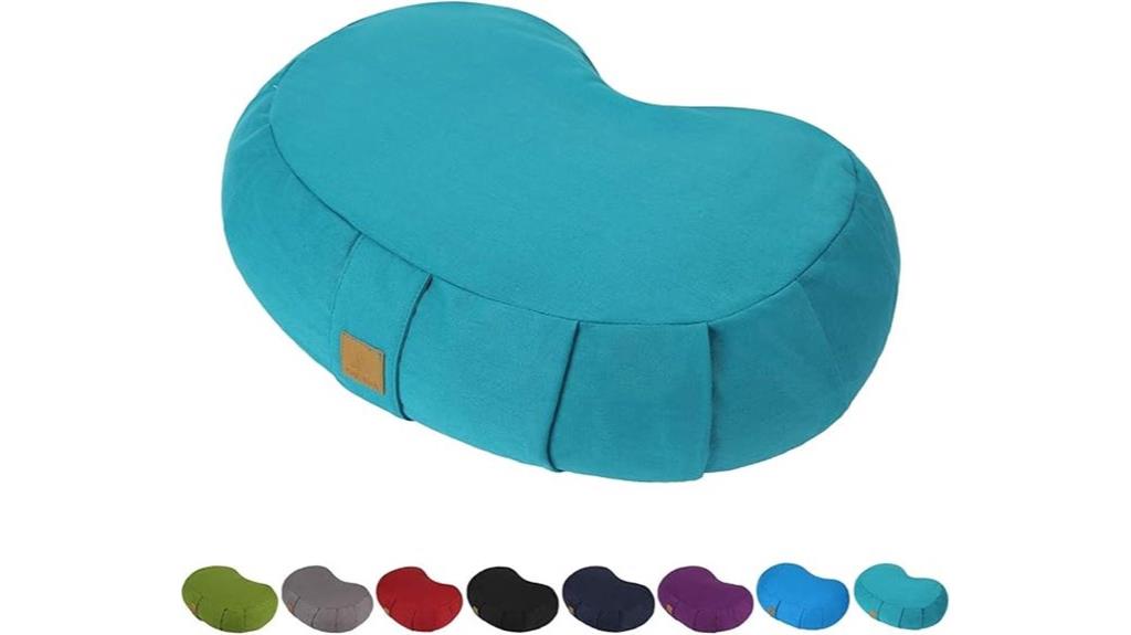 crescent buckwheat meditation pillow