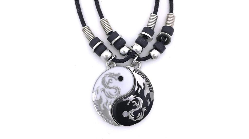 dragon yin yang pendant set