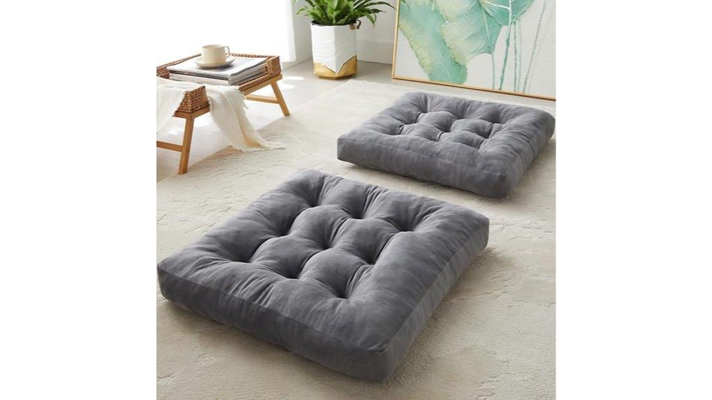 dual 22 inch meditation cushions