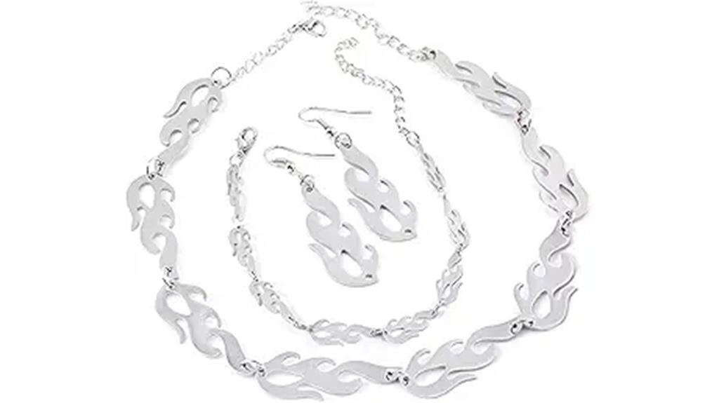 flame choker necklace set