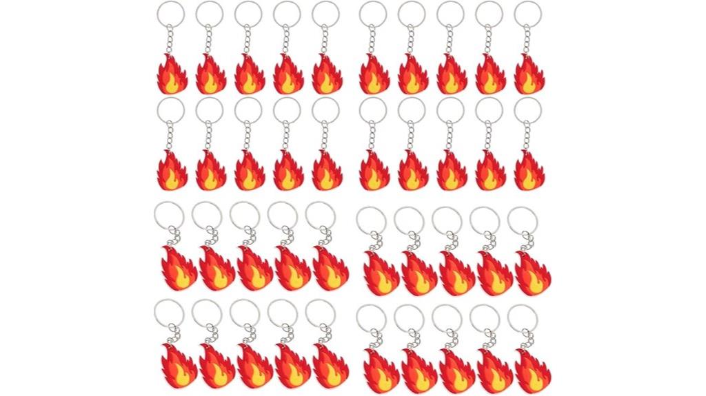 flame firefighter keychain set
