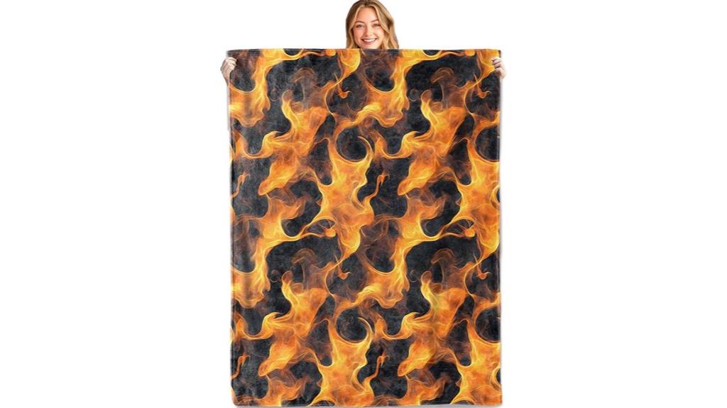 flame pattern flannel blanket