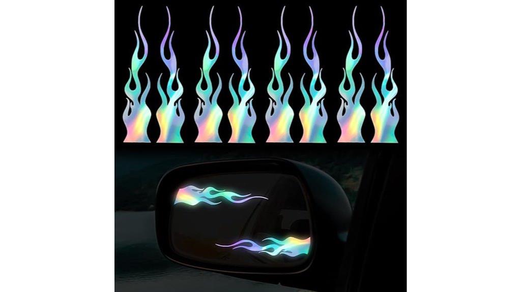 flame reflective bike stickers