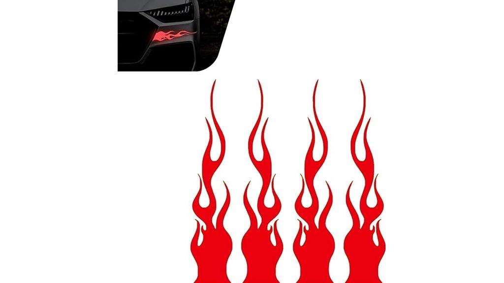 flame themed decorative sticker