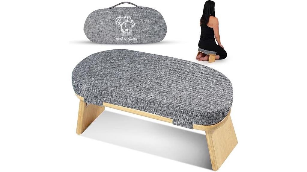 foldable bamboo meditation bench