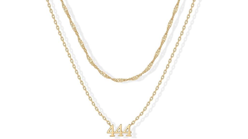 gold angel number pendant