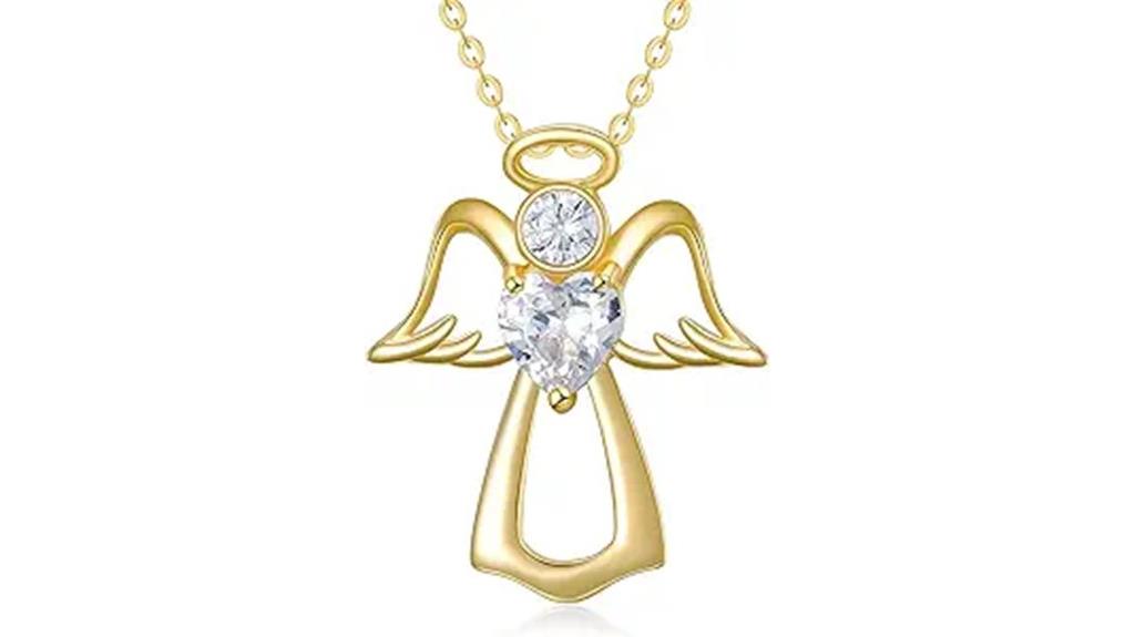 gold angel wing necklace