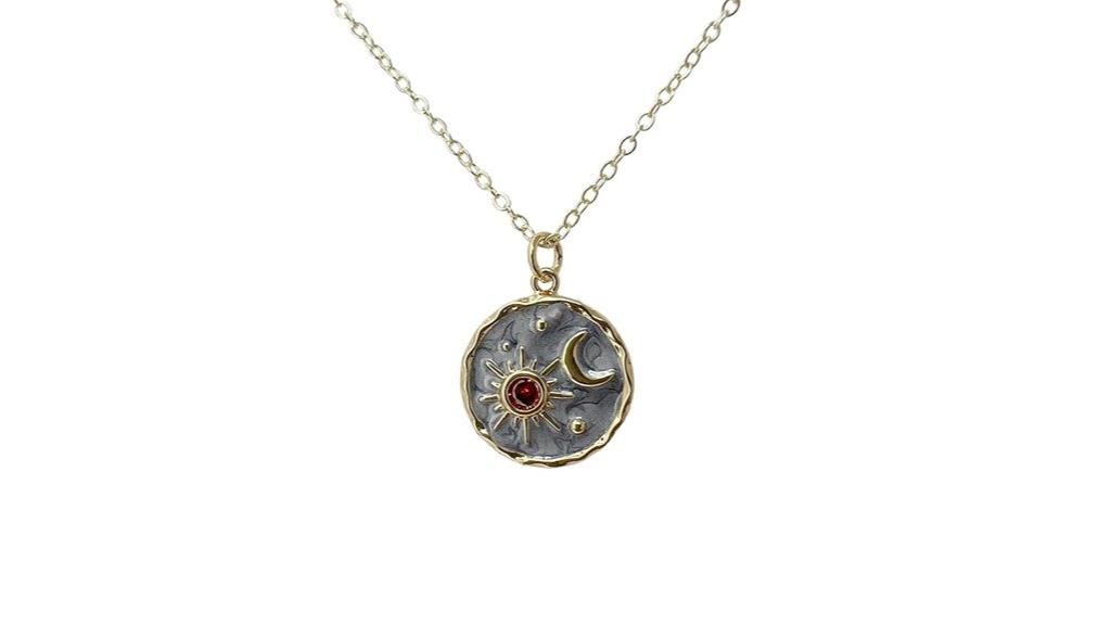 gold sun moon necklace