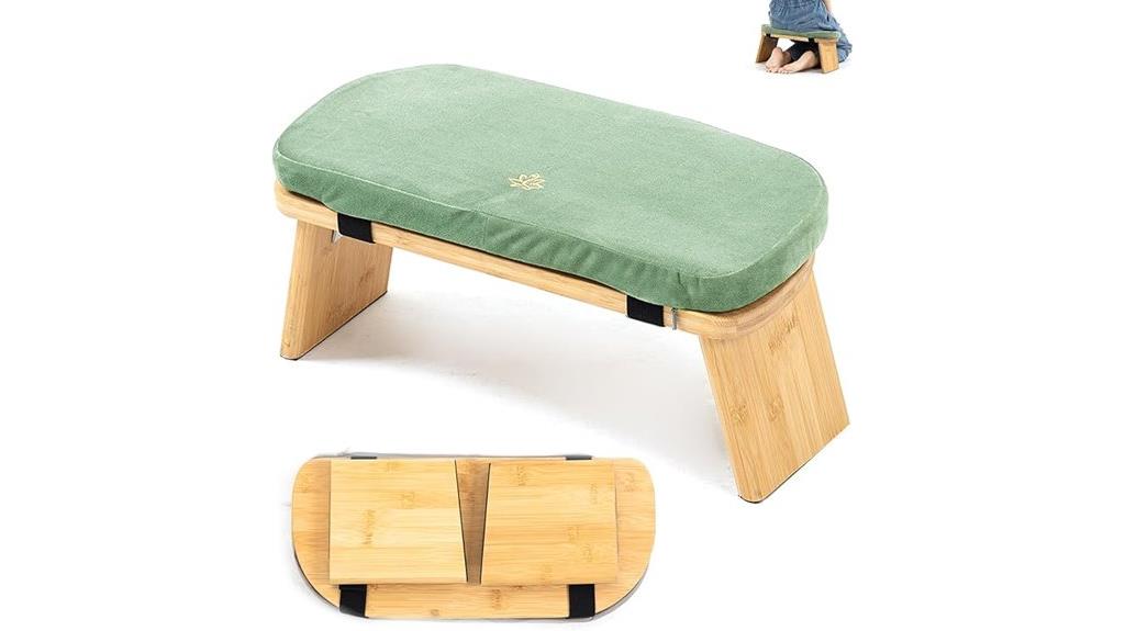 green meditation bench cushion