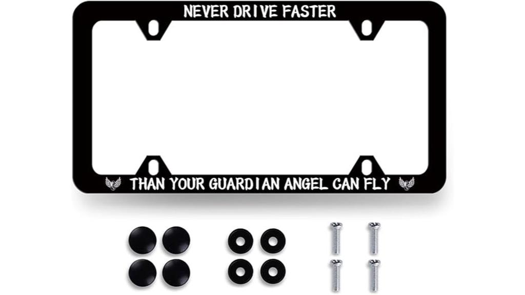 humorous angel license frame