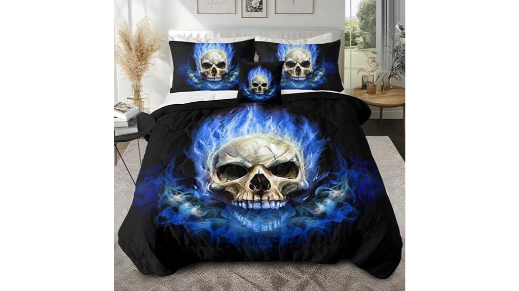 kids fire skull bedding