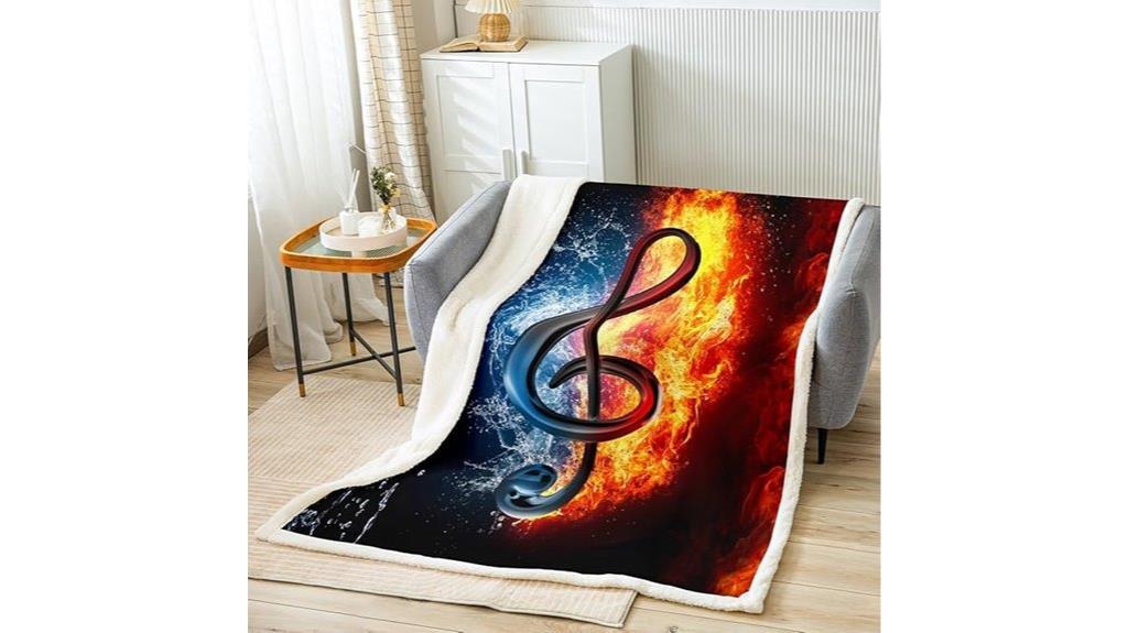 musical note fleece blanket