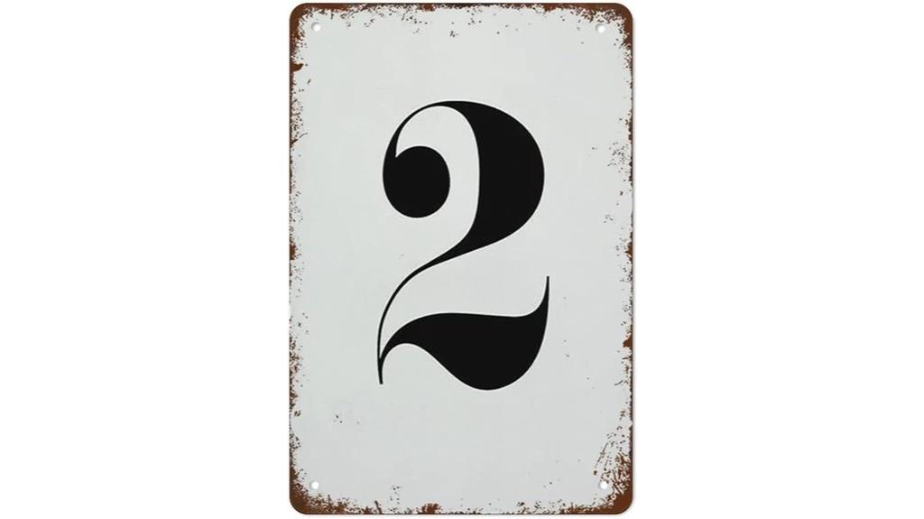 numerology retro wall sign