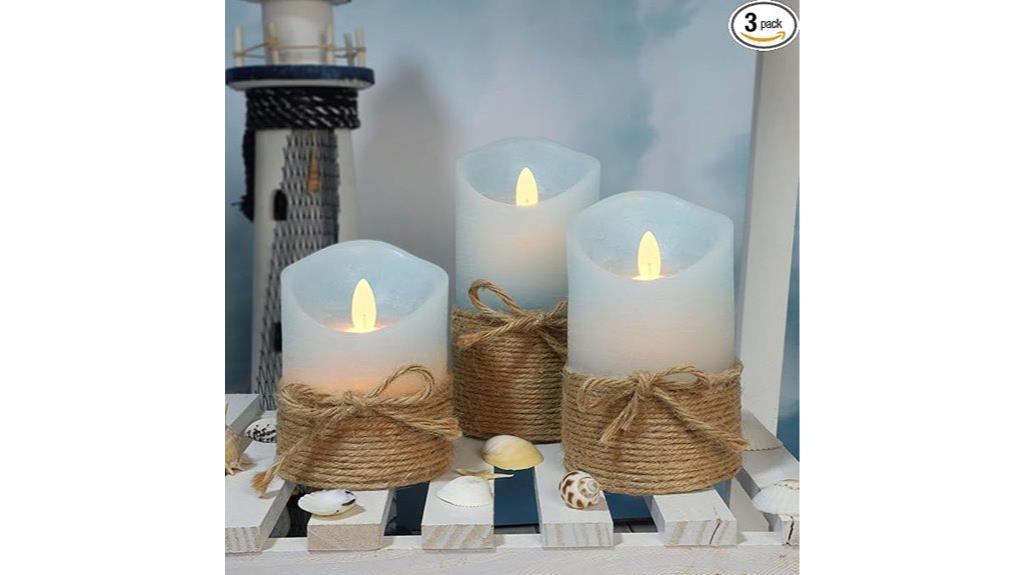 ocean blue flameless candles