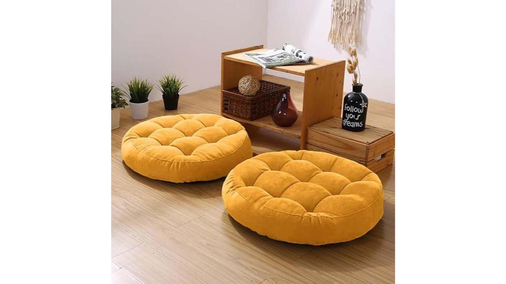 pair of meditation cushions