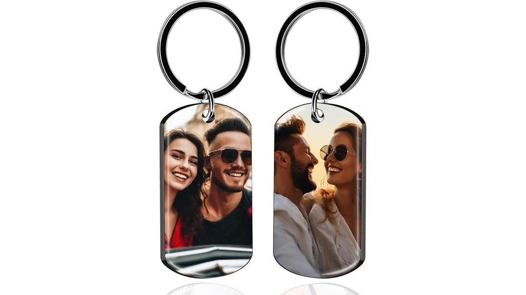 personalized photo text keychain