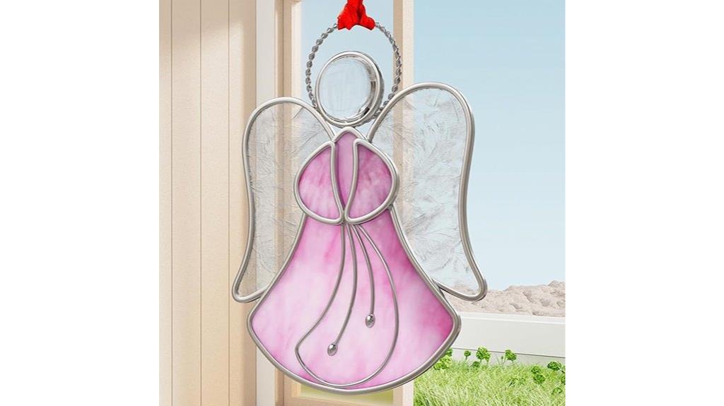 pink angel stained glass