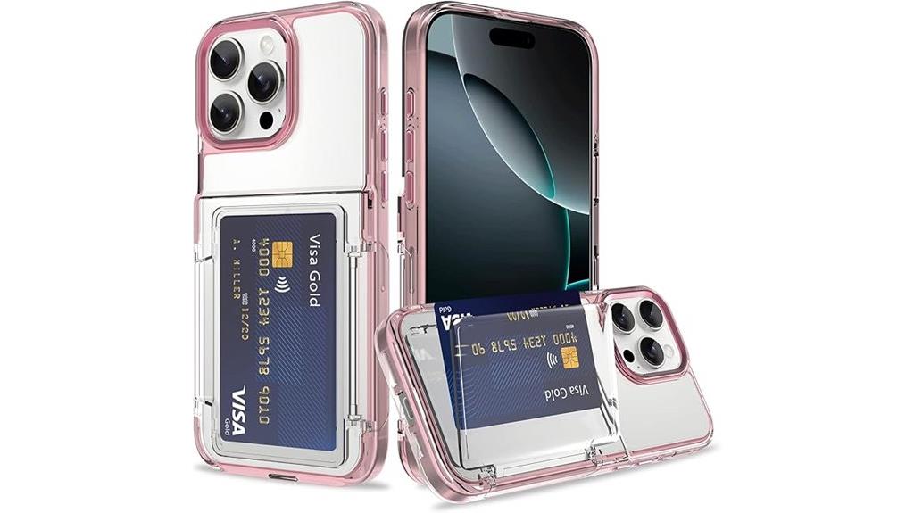 pink clear iphone wallet