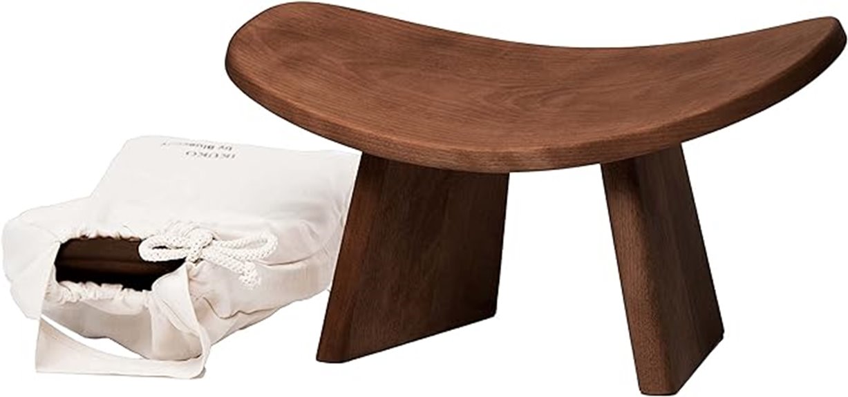 portable wooden meditation bench