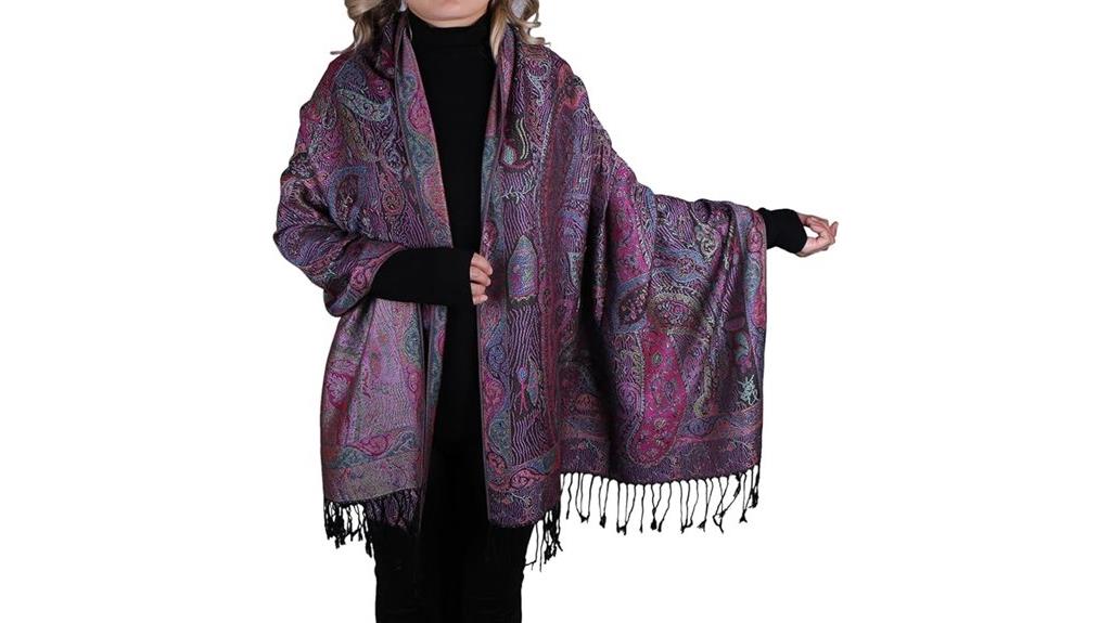 reversible embroidered paisley wrap