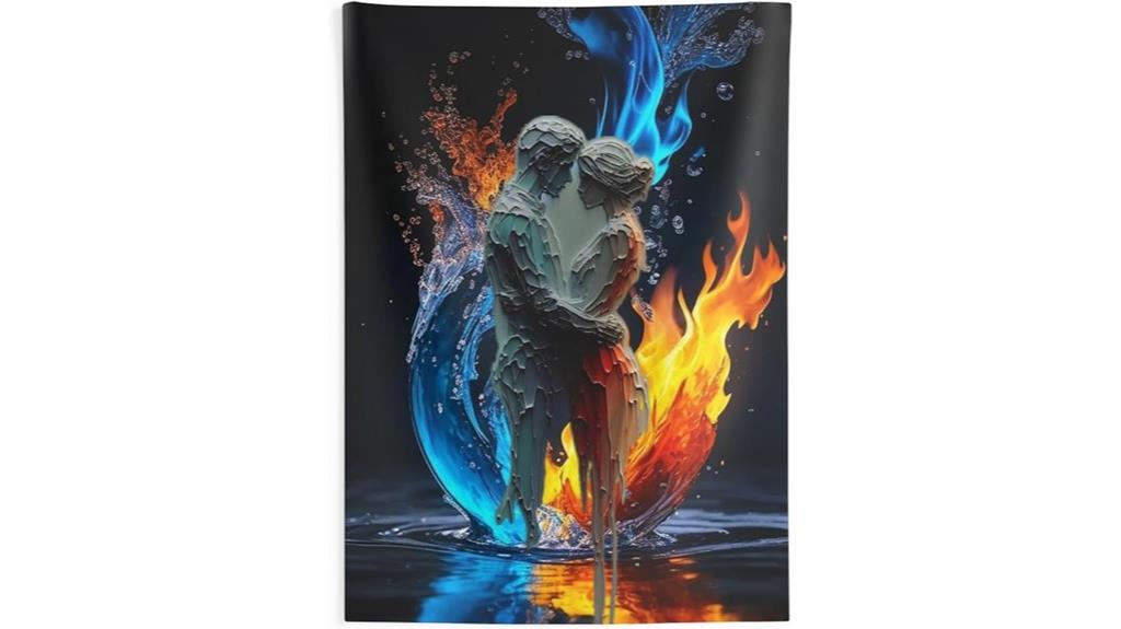 romantic couples flame tapestry