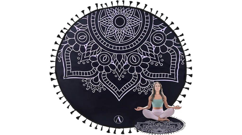 round meditation rug with tassels
