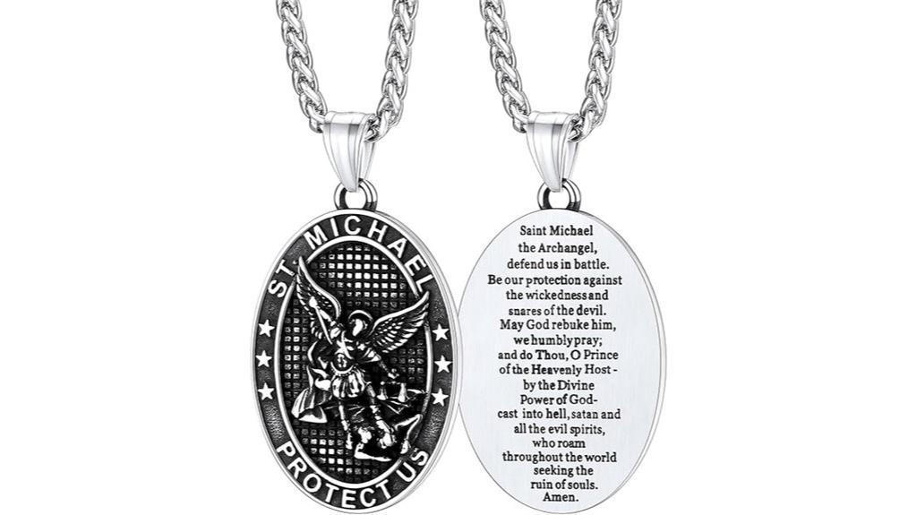 saint michael necklace gold