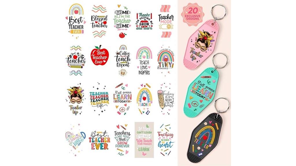 school teacher dtf stickers