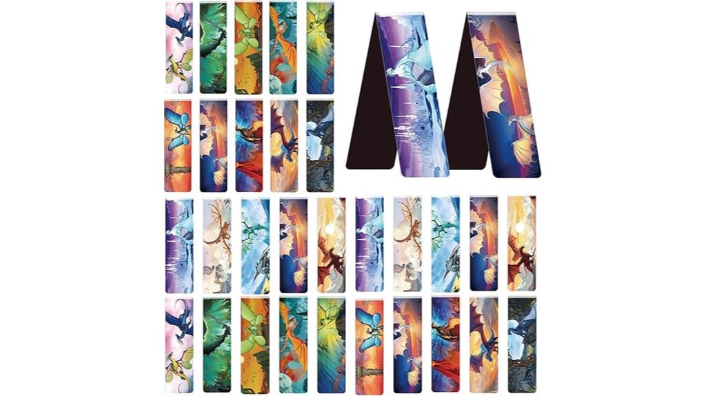 set of thirty fire dragon bookmarks