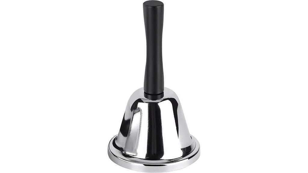 silver steel hand bell