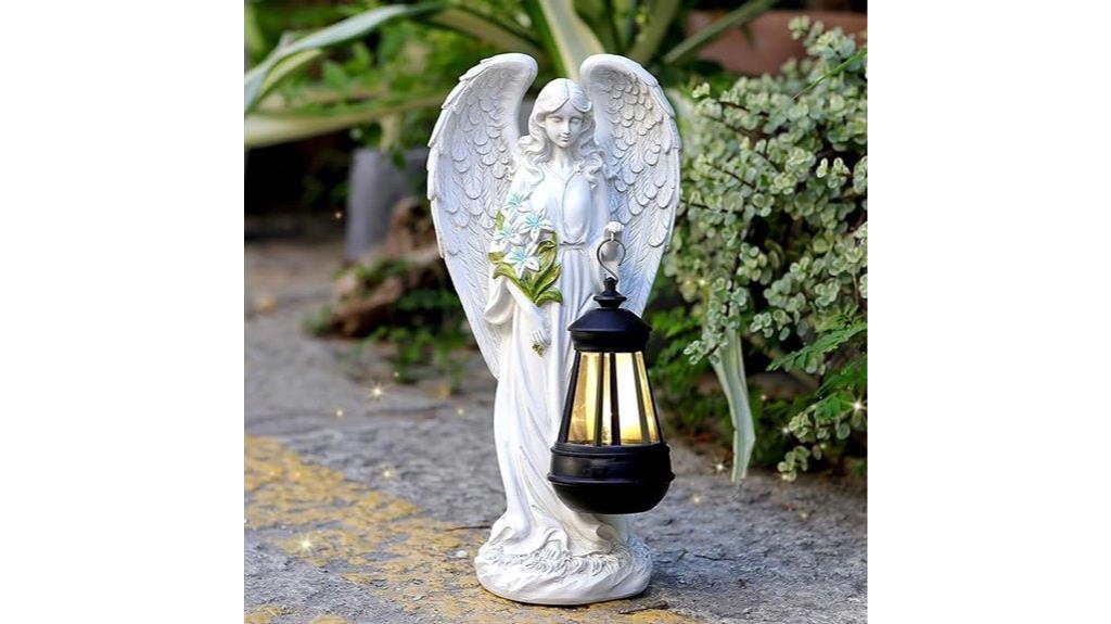 solar angel garden statue
