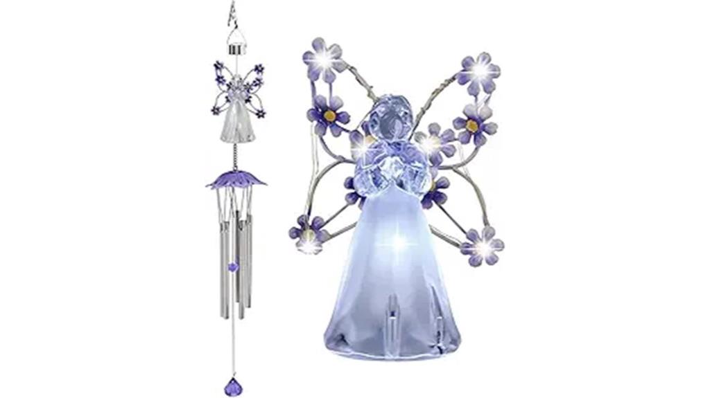 solar angel wind chimes